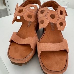 PEDRO GARCIA SUEDE WEDGE PLATFORM HEELS